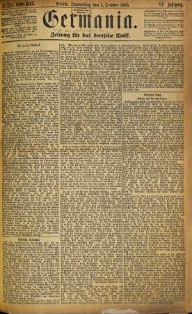 Germania : Zeitung für das deutsche Volk. 15. 1885, 10 - 12