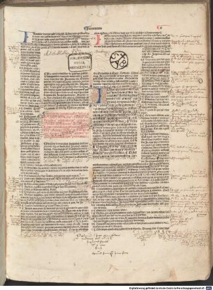 Corpus iuris civilis. Institutiones : mit der Glossa ordinaria von Accursius Florentinus und Summaria von Hieronymus Clarius