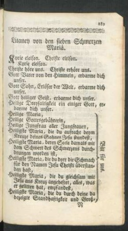 Litaney von den sieben Schmerzen Mariä