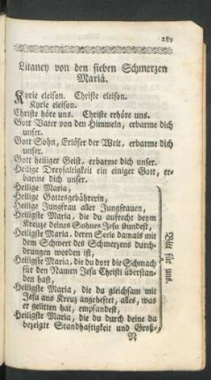 Litaney von den sieben Schmerzen Mariä