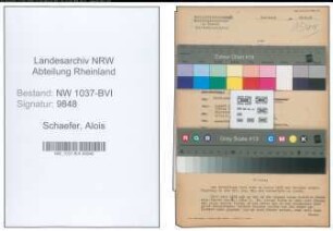 Entnazifizierung Alois Schaefer , geb. 21.06.1900 ()