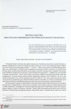 38: Metoda jako gra. : Mieczysława Porębskiego metodologia badań nad sztuką