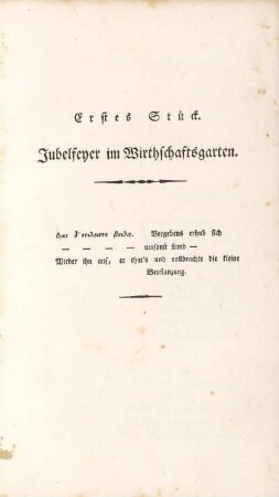 Text: Jubelfeyer im Wirthschaftsgarten