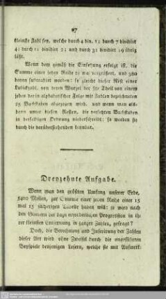 Dreyzehnte Aufgabe