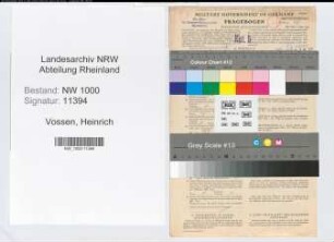 Entnazifizierung Heinrich Vossen, geb. 08.01.1907 (Landesinspektor)