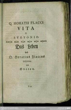 Q. Horatii Flacci Vita E Suetonio