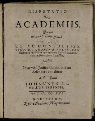 Disputatio de Academiis