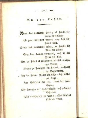 An den Leser.