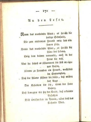 An den Leser.