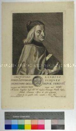 Porträt des italienischen Humanisten und Dichters Christophorus Landinus Staatskanzler der Republik Florenz