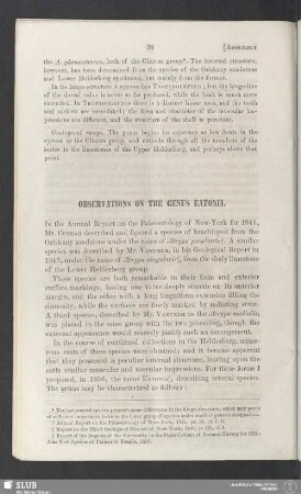 Observations on the genus Eatonia