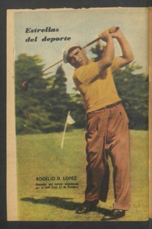 Rogelio D. López, ganador del torneo organizado por el Golf Club 17 de Octubre - [Fotografía] : Estrellas del deporte