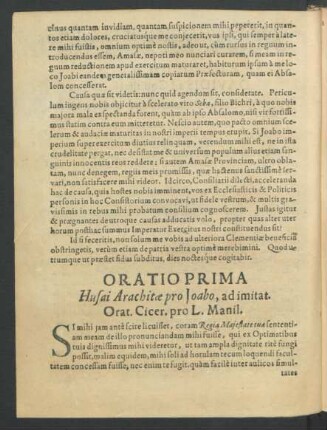 Oratio Prima