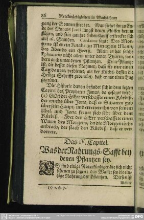 Das IV. Capitel. Was der Nahrungs-Safft bey denen Pflantzen sey