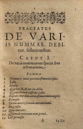 Antonii Fabri IC. Sebusiani ... Tractatus De Variis Nummariorum Debitorum Solutionibus