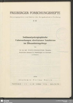 Sedimentpetrographische Untersuchungen oberturoner Sandsteine im Elbsandsteingebirge