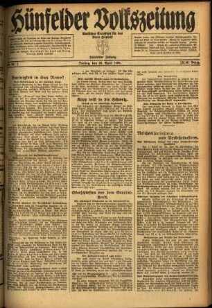 Ausgabe vom Freitag, den 23. April 1920.