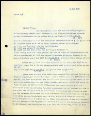 G. Karo an M. Wegner