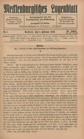 Nr. 7. Rostock, den 1. Februar 1928.