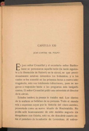 Capítulo XXI - Juan contra "El Pulpo"