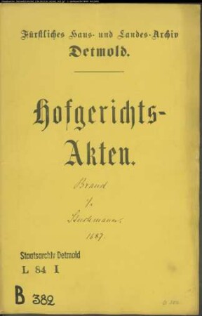 Henrich Brand zu Bentrup gegen Hans Jakob Stuckmann zu Biemsen