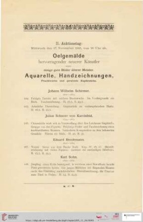 II. Auktionstag: Mittwoch, den 27. November 1895 (Nr. 104 - 233)