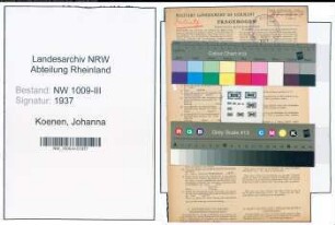 Entnazifizierung Johanna Koenen , geb. 02.02.1915 (Steppmeister)
