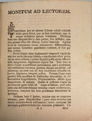 Institutionum Analyticarum Pars ... : Conscripta In Usum Tironum, Pars Secunda. De Calculo Infinitesimali