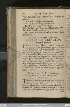 Epistola LVIII. Mediolanum. Frederico Quinctio, Regii Fisci Advocato.
