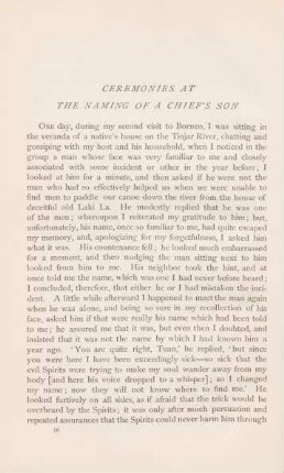 Ceremonies at the naming of a Chief's son