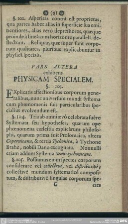 Pars Altera exhibens Physicam Specialem