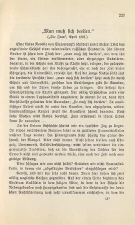 "Man muß sich beeilen"