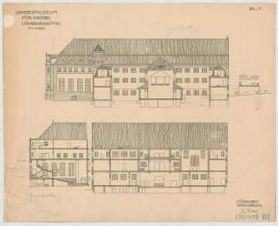 Fischer, Theodor; Kassel; Museum (jetzt: Hessisches Landesmuseum) - Längsschnitte