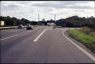 Einfahrt in Tangente Nordwest (Mannheim-Neuostheim Richtung Mannheim) von Fahrbahn West der B38a (Mannheim-Neuostheim Richtung Mannheim-Neckarau)