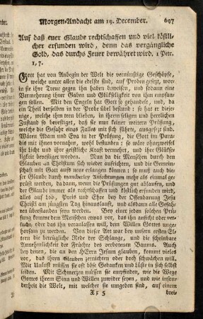 697-708, Morgen-Andacht am 19. December. - Abend-Andacht am 21. December.