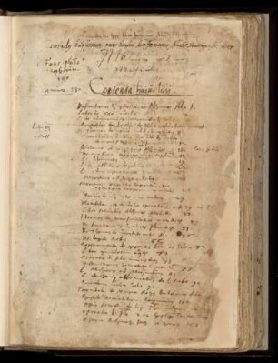 Contenta Huius Libri von der Hand des Ortholph Marold