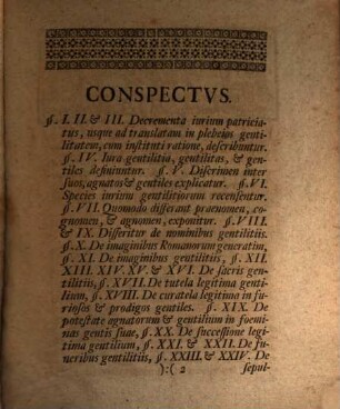 De gentilitate seu iuribus gentilitiis veterum Romanorum diatriba