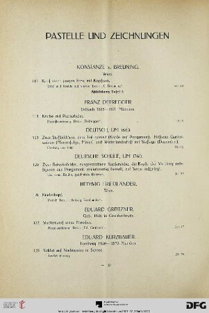 Pastelle und Zeichnungen (Nr. 117-128)