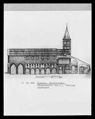 Vignory, Schnitt durch die Kirche