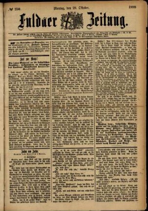 Ausgabe vom Montag, den 29. Oktober 1888.