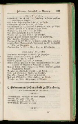 Q. Hebammen=Lehranstalt zu Marburg.