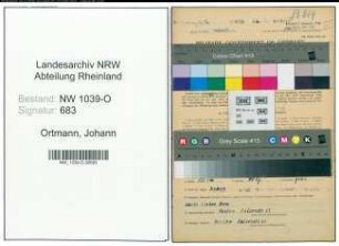 Entnazifizierung Johann Ortmann , geb. 25.01.1896 (Arbeiter)