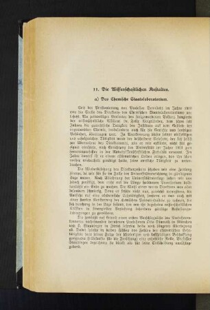 11. Die Wissenschaftlichen Anstalten.