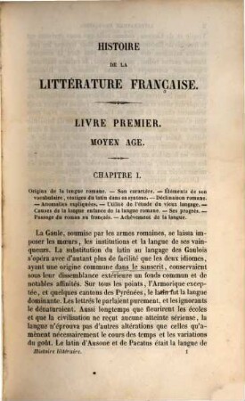 Histoire de la littérature française du moyen age aux temps modernes
