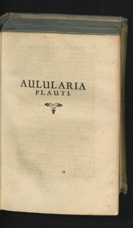 Aulularia Plauti.