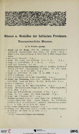 Münzen u. Medaillen der baltischen Provinzen (Nr. 1-292)