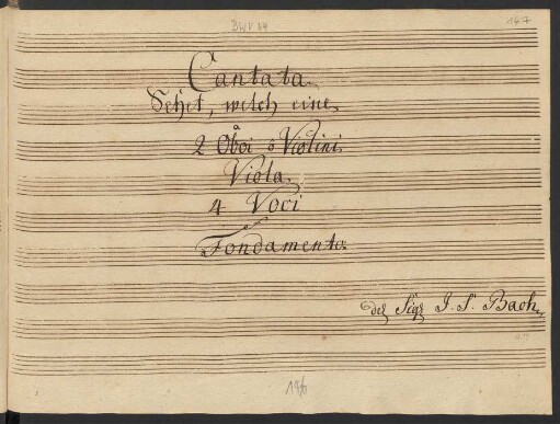 Sehet welch eine Liebe hat uns der Vater erzeiget; V (3), Coro, orch; BWV 64