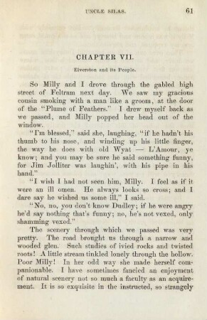 Chapter VII. Elverston and its people