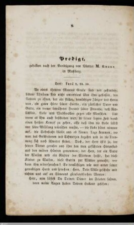 Predigt nach der Beerdigung