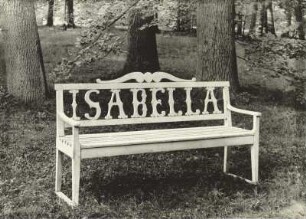 Gartenbank "Isabella" : Schloss Gaußig, Gartenbank "Isabella" im Schlosspark